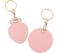Beaupretty 2pcs RFID Key Tag Bag Keychain Pendant Pink Pu Alloy Small Compact Keychain Structure Design Practical Beautiful Pendant for Key Or Bag