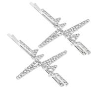 Beaupretty 2pcs Rhinestone Bridal Hair Clips for Women Vintage Metal Barrettes Side Hair Clips for Wedding Formal Events Sparkle Accessories