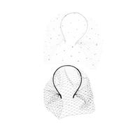Beaupretty 2pcs Rhinestone Bridal Veil Headband for Tea Parties Inspired Headpiece Elegant Accessories for Women and