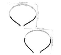 Beaupretty 2pcs Rhinestone Embellished Headbands for Women Lightweight Beaded Hair Bands Sparkly Crystal Hair Accessories for Bridal School Style and Everyday Chic