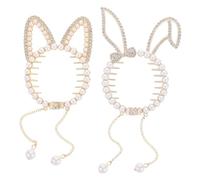 Beaupretty 2pcs Rhinestone Hair Clips for Girls Tassel Ponytail Holder Bun Maker Fun Accessories for Parties and School Secure Grip Design Easy Hairstyling for Boys and Girls