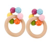 Beaupretty 2pcs Ring Clutching Shake Shaker for Grab Hand Bells Hand Toys for Sensory Play and Development