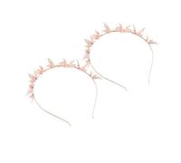 Beaupretty 2pcs Rose Gold Metal Hair Bands Headwear Elastic Butterfly Headbands for Party Costume Carnival Christmas Festival Accessories