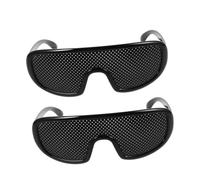 Beaupretty 2pcs Round Black Pinhole Glasses for Eye Training, Portable Eyeglasses for Men and Women, Lightweight Outdoor and Travel Use