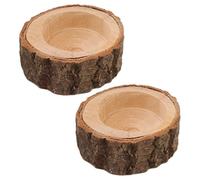Beaupretty 2pcs Rustic Wooden Tea Light Candle Holders for Table Centerpiece, Elegant Wooden Candleholder Long Durability and Portable Design, for Back to School Decor and Graduation Gifts