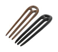 Beaupretty 2pcs Sandalwood Hair Forks U Shaped Hair Sticks for Women Handmade Vintage Chinese Hairpins for Updo Styling Buns