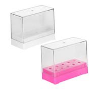 Beaupretty 2pcs Sanding Head Storage Box Nail Drill Bits Box Plastic Manicure Grinding Heads Nail Polishing Holder for Salon