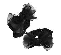Beaupretty 2pcs Satin Bowknot Hairnet for Women Decorative Bun Cover with Hair Clip for and Bank Staff Quick and Convenient Hair Accessories