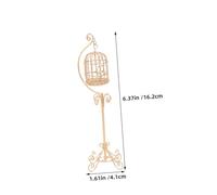 Beaupretty 2pcs Scale Miniature Iron Birdcage Openable Victorian Style Tiny Decorative Cage for Dollhouse Furniture Metal Micro Landscape Accessory in Black and Gold