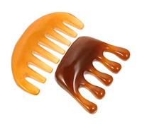 Beaupretty 2Pcs Scalp Massager Comb Wide Tooth Beeswax Hair Care Brush for Scalp Stimulation Headache Relief Travel Friendly Acupoint Massage Tool