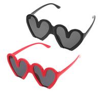 Beaupretty 2Pcs Shaped Sunglasses Fun Novelty Glasses for Birthday Parties Valentines Day Celebrations and Events Comfortable Wear Whimsical Design Sun