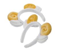 Beaupretty 2pcs Sheep Ears Horn Headband Furry Ears Animal Headband for Boys and Girls Halloween Party