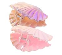 Beaupretty 2pcs Shell Jaw Clip: Resin Hair Claw with Ocean Gradient Seashell Design and Marble Pattern Hairpins - for Women and Girls Hair Accessories