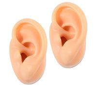 Beaupretty 2pcs Silicone Ear Model Props Jewelry Display Pack Fake Human Ear for Piercing Practice Body Parts Display Props