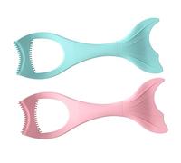 Beaupretty 2pcs Silicone Eye Makeup Tool Eyeliner Stencil Lash Mascara Shields Multifunctional Eyelash Aid Mermaid Pink and Blue for Girls Makeup Application
