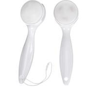 Beaupretty 2pcs Silicone Facial Cleaner Brush Manual Exfoliating Face Scrubber with Ergonomic Handles and Gentle Bristles for Skincare Massage and Quick Drying White