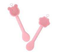 Beaupretty 2pcs Silicone Facial Mask Brush and Double-end Face Cleansing Brush Pink for Mud Mask Application and Gentle Facial Exfoliation in Skincare Routine