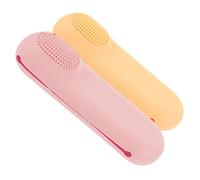 Beaupretty 2pcs Silicone Makeup Case Portable Travel Cosmetic Brush Organizer Side Opening