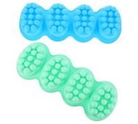 Beaupretty 2pcs Silicone Soap Massage Mold Oval 4-Cavity Silicone Soap Mould for DIY Handmade Bars Craft Making Tool in Blue and Green