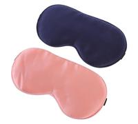 Beaupretty 2pcs Silk Sleep Masks for Adults Adjustable Elastic Eye Covers for Travel Lightweight Comfortable Sleep Accessories Soft Double-Sided Blackout Shades in Navy Red