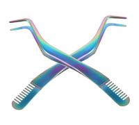 Beaupretty 2pcs Small Eyelash Tweezers Stainless Steel Comb Convenient Lash Separator Tool for False Lashes Professional Makeup Eyelash Tool for Women