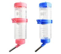Beaupretty 2pcs Small Pet Water Bottles with Built-in Ball Design and Leakproof Plastic Hanging Water Dispensers for Rabbits and Small Animals