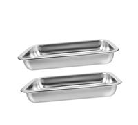 Beaupretty 2pcs Small Stainless Steel Cat Litter Box Metal Litter Pan Open Type Cat Toilet for Household Large Capacity