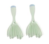 Beaupretty 2pcs Smoothing Hair Brush Built Mirror Curved Vented Design for Wet Dry Hair Organized Storage Scalp Massage Function Portable Convenient