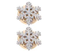 Beaupretty 2pcs Snowflake Cufflinks Elegant Glitter for Womens Mens Shirt Studs Fashion Clothes Accessory Wedding Dress Embellishments