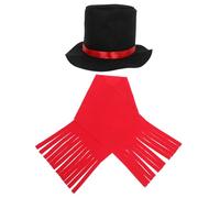 Beaupretty 2pcs Snowman Costume Kit with Hat and Scarf Fit Winter Frosty Dress Up for Holiday Parties DIY Snowman Cosplay Accessories for Adults for Xmas Photo Fun