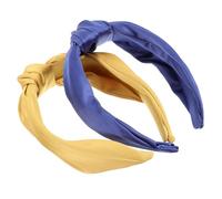 Beaupretty 2Pcs Solid Color Satin Knot Hair Hoops Wide Headbands for Women and Comfortable Hair Accessories with Stylish Headband Decor and Headdress Prop