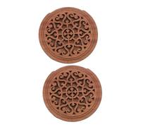 Beaupretty 2pcs Solid Wood Guitar Soundhole Cover Dark Brown Acoustic Electric Guitar Feedback Buster Dust Blocker Portable