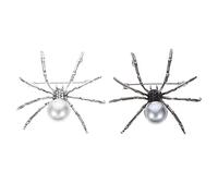 Beaupretty 2Pcs Spider Brooch Pin with Pearls Creative Alloy Halloween Accessory for Women for Jackets Bags and Hats