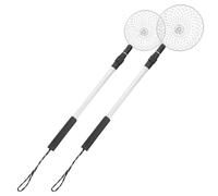 Beaupretty 2Pcs Stainless Steel Beach Sand Sifter Set with Retractable Aluminum Poles, Small and Large Shell Scoopers for Outdoor Sand Play and Rock Sifting