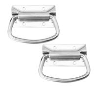 Beaupretty 2pcs Stainless Steel Handle Luggage Handle Wooden Case Knobs Heavy Duty High Hardness Precision Production Silver for Tool Box and Flight Case in Personal Home