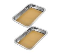 Beaupretty 2pcs Stainless Steel Wax Coated Dissection Tray Easy Equipment for Biology Classrooms and School Experiments for Educational Use and Specimen Fixation