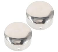 Beaupretty 2pcs Stair Rail End Caps 50mm Stainless Steel Handrail Caps with Screw Hole, Decorative and High-Temperature Resistant Furniture Legs Glide for Schools and Office Buildings