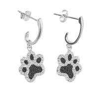 Beaupretty 2pcs Sterling Silver Dog Paw Earrings Fun Earrings Food Studs Minimalist Statement Women's Tropical Animal Claw Dog Claw Earings Black