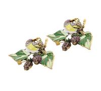 Beaupretty 2Pcs Stylish Strawberry Magpie Brooch for Women Unique Vintage Bird Lapel Pins Alloy Material for Dress Suit Casual Wear Multi Occasion Fashion Accessory