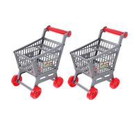 Beaupretty 2Pcs Supermarket Cart Simulation Shopping Carts with Easy-grip Handles and Smooth Wheels Educational Playset for Developing Creativity Hand-eye Coordination and Storage Skills