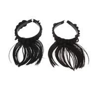 Beaupretty 2pcs Synthetic Braided Wig Headband Bangs Braid Headband for Women Girls Natural Looking Front Hair Bangs Fake Hairpiece for Everyday Use