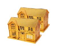 Beaupretty 2pcs Traditional Chinese Sacrificial Supplies Chinese Plastic House Sacrificial Luxury Elegant Plastic Model Festival Use Ancestor Worship Ceremonies Qingming Festival