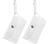 Beaupretty 2Pcs Transparent Mini Notebook Cover Change Purse Practical Storage Pouch for Travel Organizing Coins Essentials Stylish Glitter Design