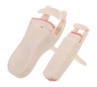 Beaupretty 2pcs Travel Eyelash Curler Lash Curler Mini Plastic Wide Angle Clamp with Replacement Pads for Daily Makeup and Special Events for Women Milk White Set