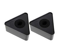 Beaupretty 2pcs Triangular Abs Mic Station Logo Flags for Reporters Professional Microphone Protector Black Interview Tabletop Stand