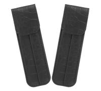 Beaupretty 2pcs Tweezers Protective Case in Black Pu Leather with Plush Lining and Magnet Closure, Portable Tweezer Carrying Case for Business and Beauty School Use