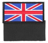 Beaupretty 2pcs United Kingdom Flag Embroidered Patch with Blue and Black Border, Decorative National Flag Applique for Backpack and Clothing Repair, Iron-on Union Jack Patches for Outdoor