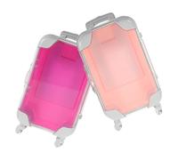Beaupretty 2pcs Vanity Case Makeup Carrying Suitcases with Abs Material Portable Makeup Brush Organizer for Small Trinkets and Cosmetics for Professional Dresser and Women