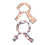 Beaupretty 2pcs Versatile Small Silk Scarves with Floral Print Stylish Scarf for Women for Hair Handbag and Outfit Decoration Comfortable and Breathable for All Seasons