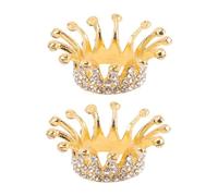 Beaupretty 2pcs Vintage Crown Pearl Nail Art Pen Holder for Manicure Pens Stable Photography Adornment for Nail Salons and Personal Use Elegant Gold Small Stand